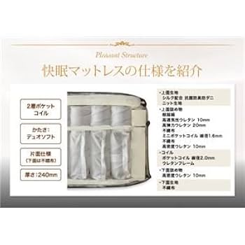 EVAホテルプレミアムマットレス　セミダブル 高密度ポケットコイルマットレス EVA【エヴァ】ホテルプレミアム